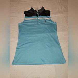 Foot Joy Blue Sleeveless Polo Shirt Golf Racquetball Womens Medium
